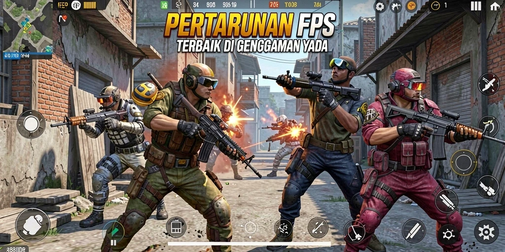 Screenshot gameplay <strong>888IDR</strong> menampilkan aksi seru dalam pertempuran FPS.