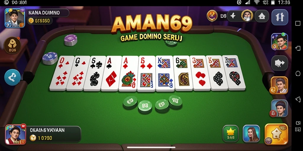 Tampilan gameplay seru AMAN69 dalam bermain Domino.