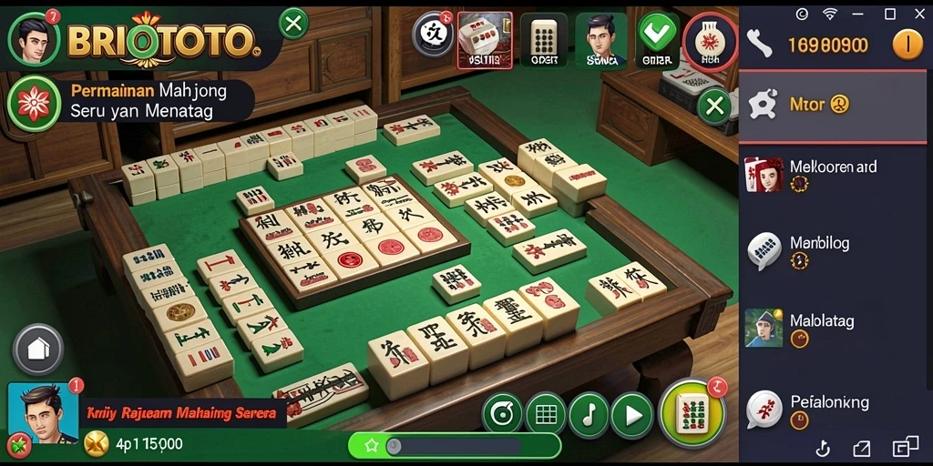 Gameplay seru BRIOTOTO yang menawarkan pengalaman Mahjong menarik.