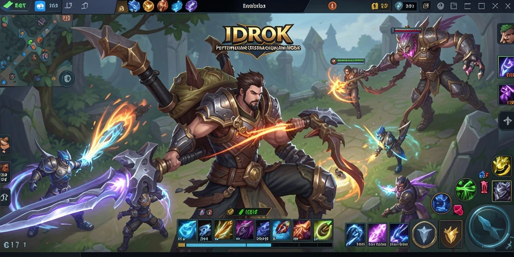 Tampilan gameplay menarik di IDROK dengan aksi MOBA intens.