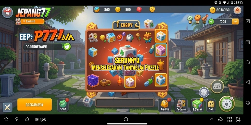 Screenshot menunjukkan gameplay menantang dari JEPANG77 dalam menyelesaikan puzzle.