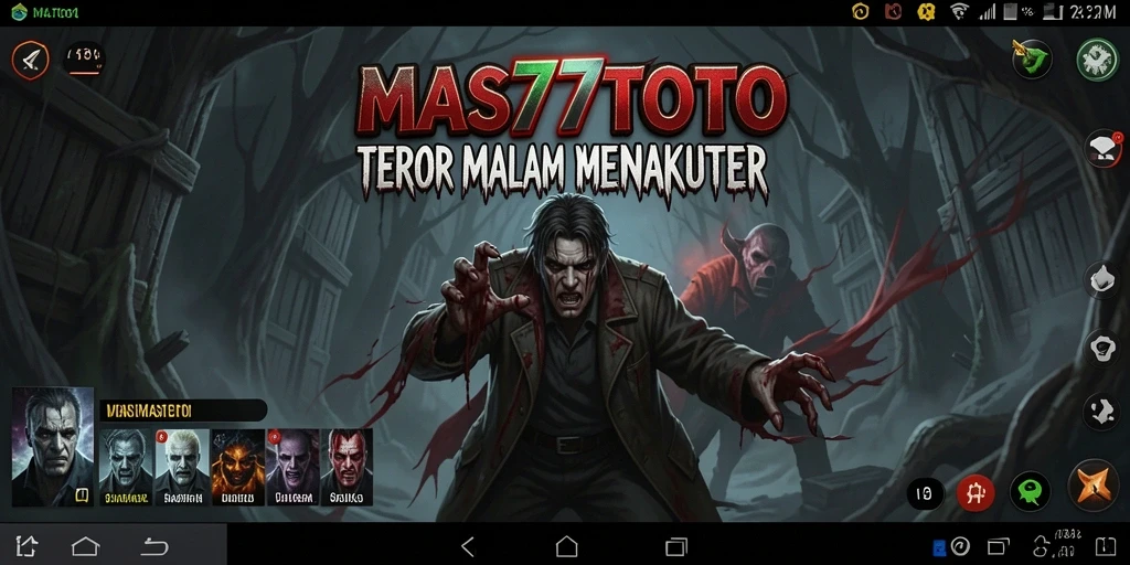 Tampilan gameplay menegangkan dari MAS77TOTO dengan suasana horror yang kental.