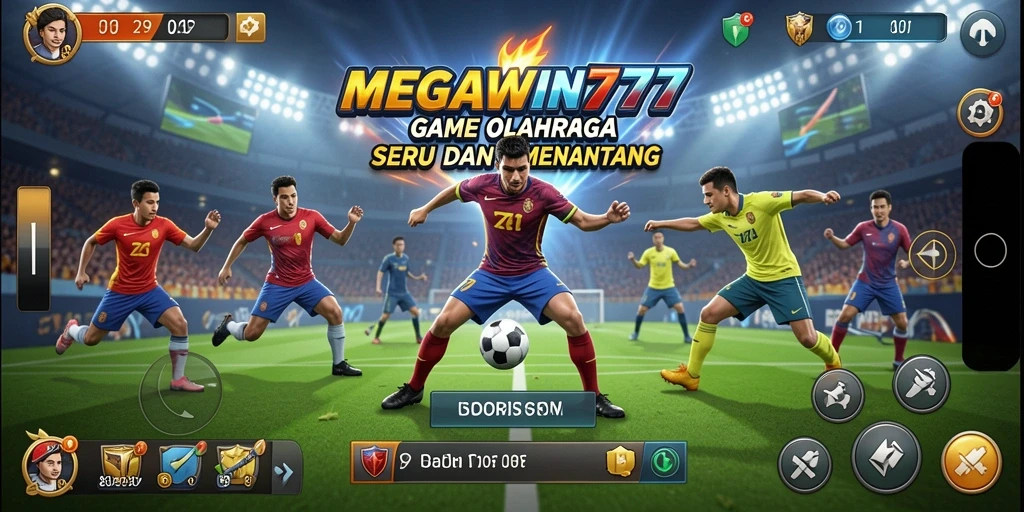 Tampilan gameplay seru dari MEGAWIN777 dengan suasana kompetisi olahraga.