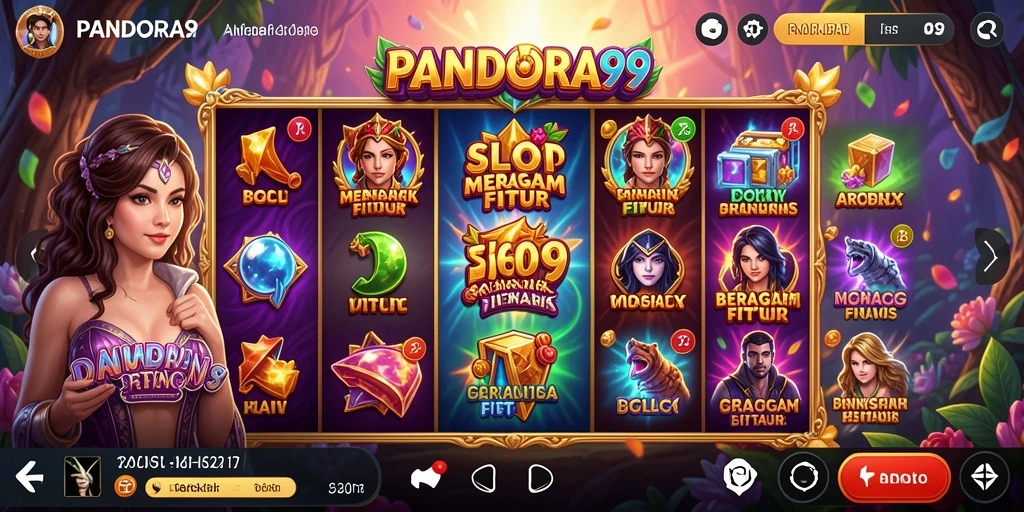 Tampilan gameplay seru PANDORA99 dengan mesin Slot yang menarik.