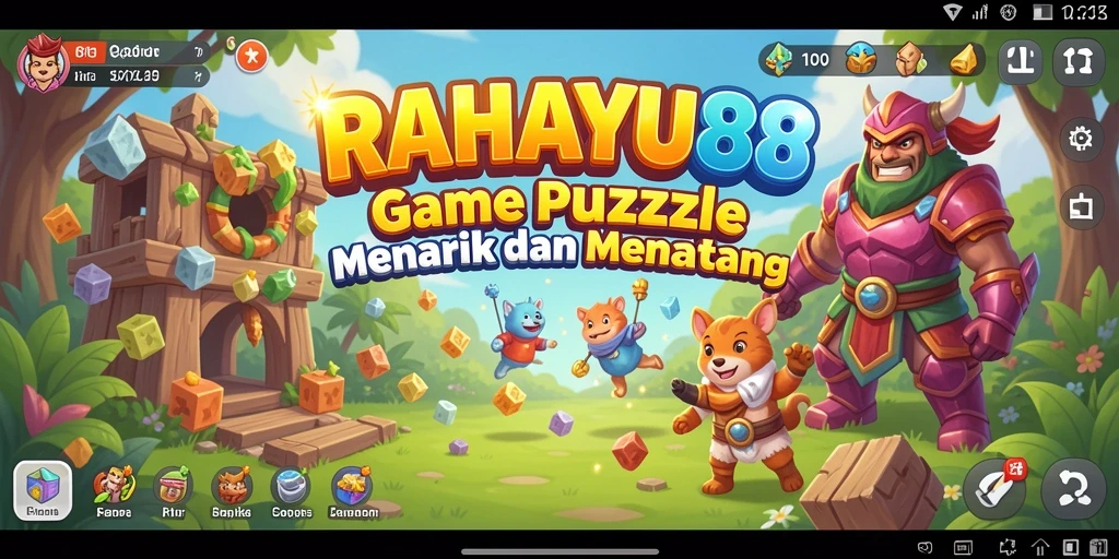 Screenshot utama RAHAYU88 menampilkan gameplay menantang dan warna-warni.