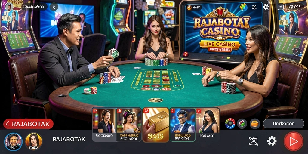 Gameplay Live Casino yang mendebarkan dalam RAJABOTAK.