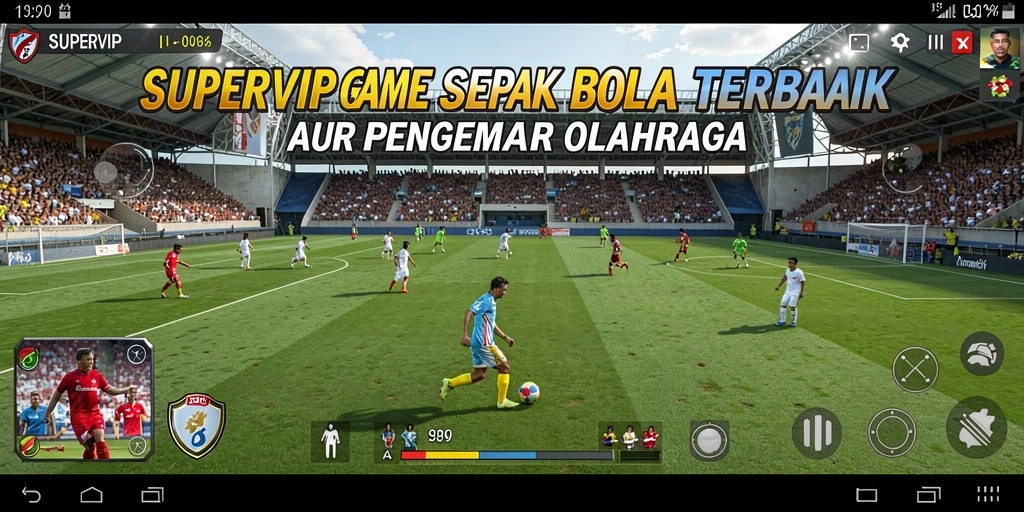 Gameplay intens dan seru dari SUPERVIP dalam pertandingan sepak bola.