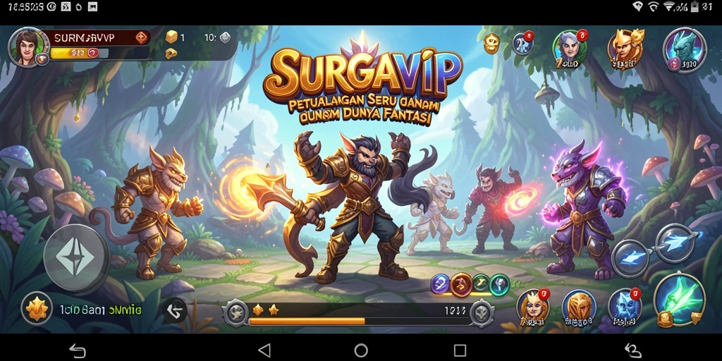 Screenshot permainan SURGAVIP menampilkan petualangan seru di dunia fantasi.