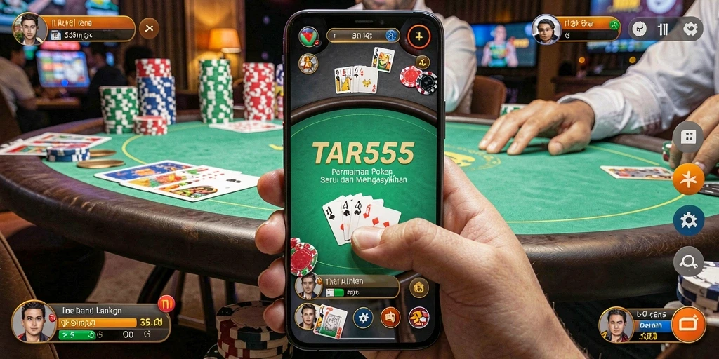 Tampilan gameplay Poker yang menarik dan mendebarkan.