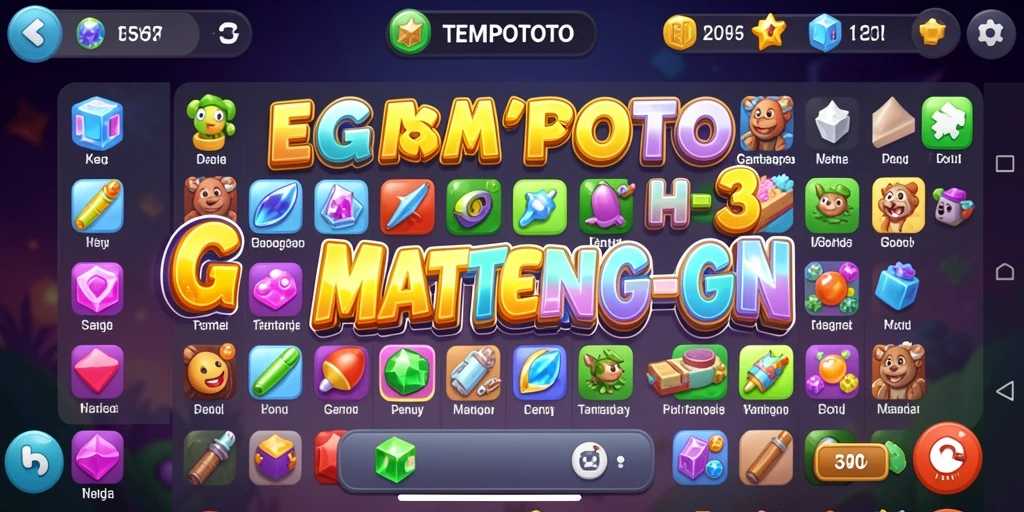 Screenshot gameplay TEMPOTOTO yang menampilkan tantangan Match-3 yang menarik.