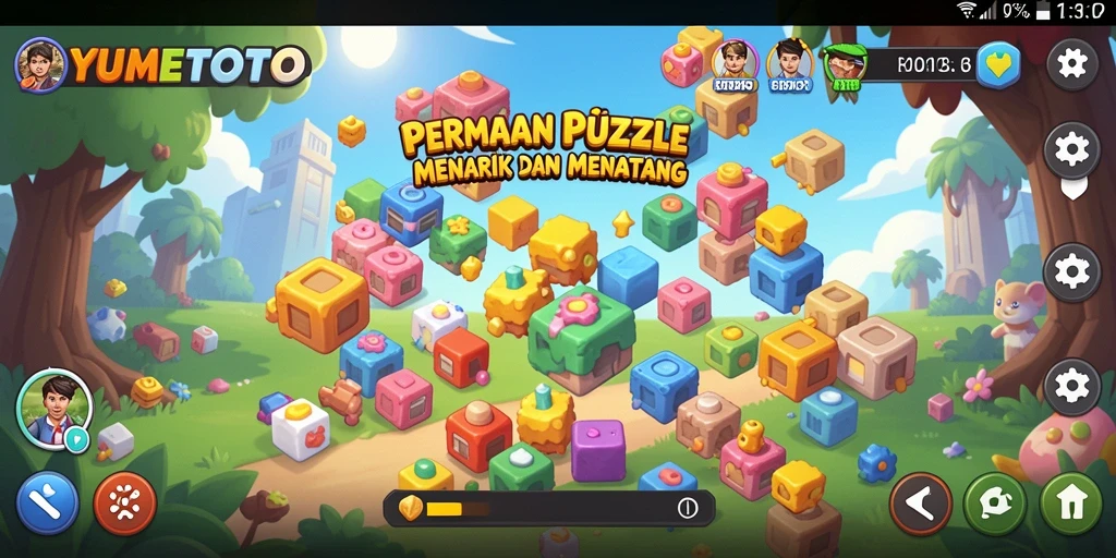 Tampilan gameplay YUMETOTO dengan teka-teki yang menarik dan menantang.